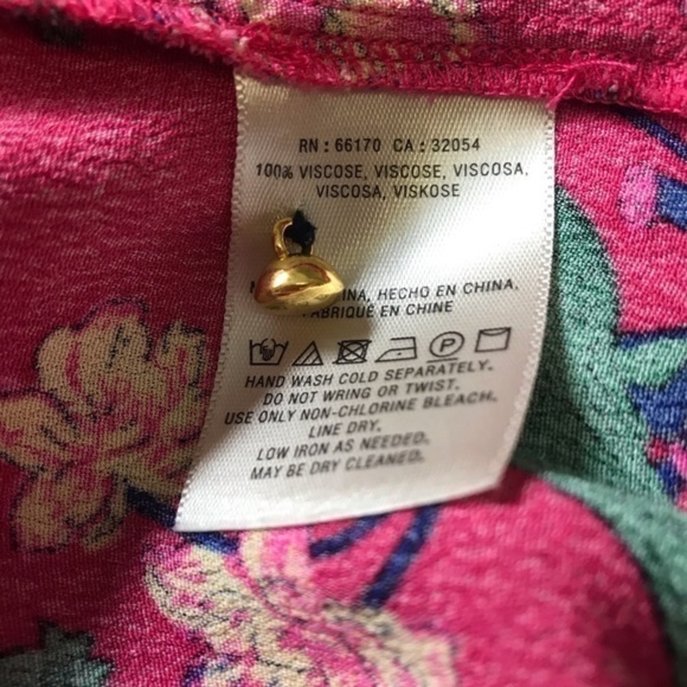 Anthropologie Maeve Pink Navy Blue Floral Bird Print Long Sleeve Tunic Dress 4 - Picture 13 of 13